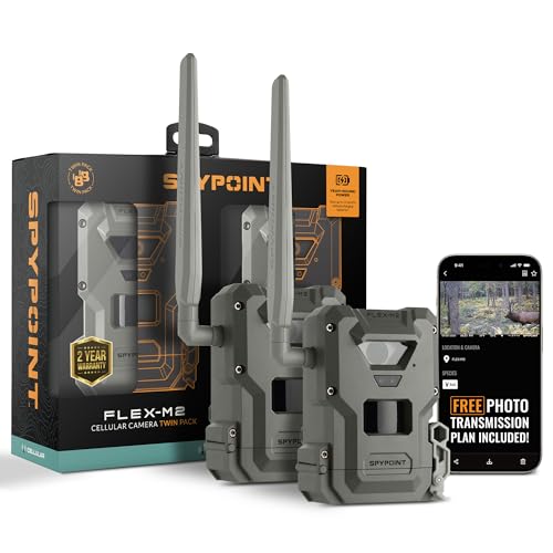 SPYPOINT Flex-M2 Twin Pack Cellular Trail Camera - Latest Generation, Best Hunting Accessories, No...