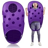 Justforjoyful Purple Halloween Garden Clog Beach Shoe Costume 47 x 29 inch Funny Halloween Costume Garden Shoe with Holes Cosplay Clog Outfits Apparel Accessories