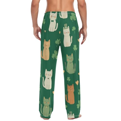 Cat Clovers Pajama Pants for Men Comfort Sleep Lounge Bottoms Straight-fit with Pockets S-XXL2
