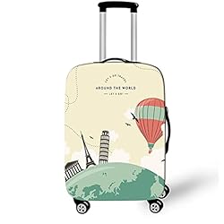 Fun&Basics Maletas Surwin 3D Cubierta de Equipaje Protectora Suave Elástico Anti-Polvo Lavable Funda de Maleta Luggage Cover con Cremallera Viaje Cubierta de la Caja (Viajes mundiales,S (18-20 Pulgadas))