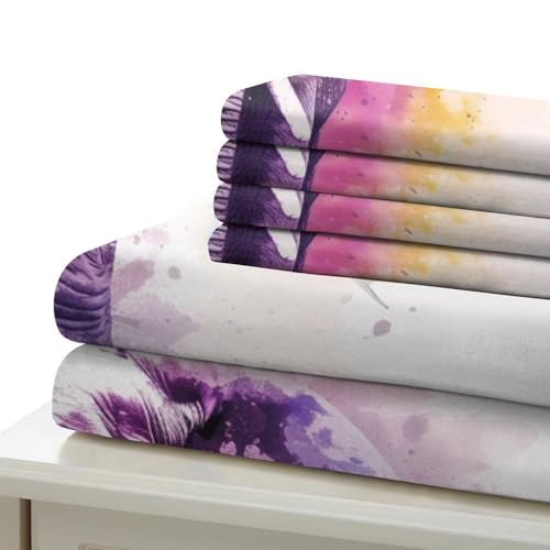 Lit éléphant 3D housse de couette microfibre anti-glisse avec zip solide