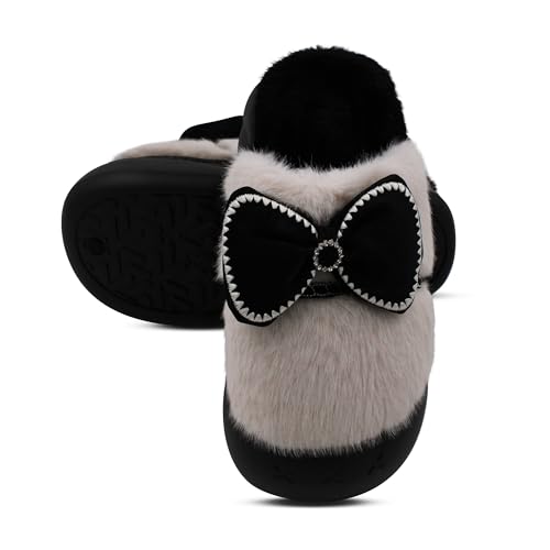 Image of VRITRAZ Women's Comfort Slip On Closed Toe Warm Winter House Clog Indoor Slipper with Cute Print and Degins