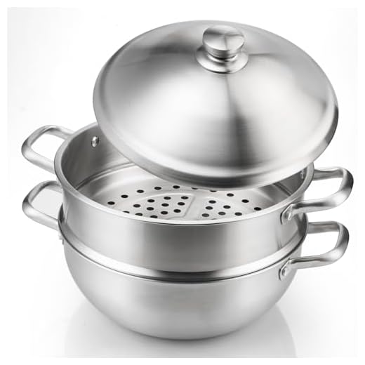 Delarlo Tri-Ply Stainless Steel Steamer Pot