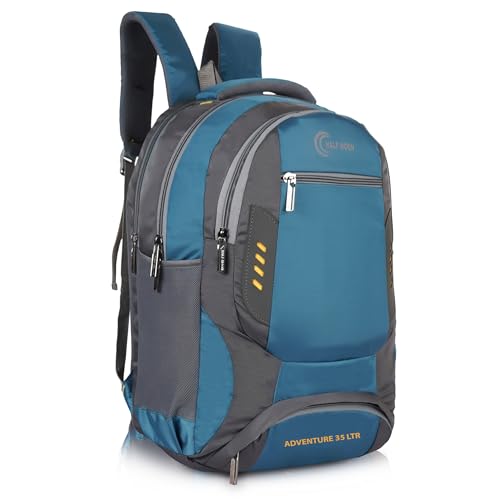 Image of Half Moon 35L School Bag for Boys Girls | Backpack For Men Or Backpacks For Women | Water Resistant | 5 Zips Stylish And Trendy College Bag For Men & Women