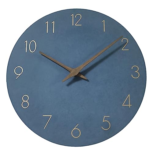 Timelike Silent Non-Ticking Wall Clock - 12 Inch Modern Style MDF Wooden Wall Clocks Quartz Decorative Battery Operated Wall Clock for Living Room Bedroom Kids Room Office School