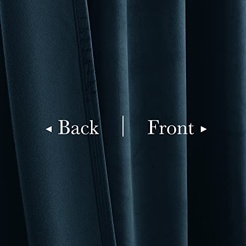Image of Navy Blue Doorway Curtain 80 inches Long Super Soft Velvet Thermal Insulated Room Divider Blackout Privacy Protect Drapes for Bedroom Sliding Door Closet, W42 x L80, 1 Panel