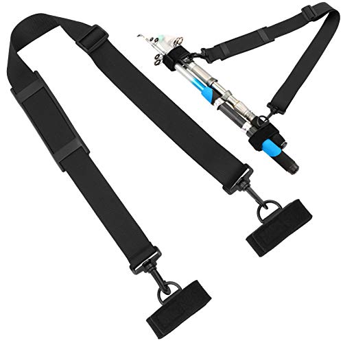 Vara de pesca com vara de pesca ajustável. Alça Adaskala com alça de ombro, alça com 2 alças fixas