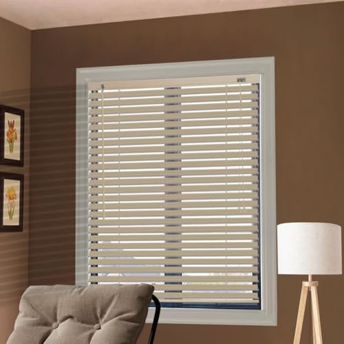 調光 ブラインド オーダーメイド アルミブラインド カーテン 羽根幅25mm 0.1cm単位で可能 右操作 目隠し 遮光 耐水 穴を開けて取り付け 浴室用 幅130x丈100cm ベージュ