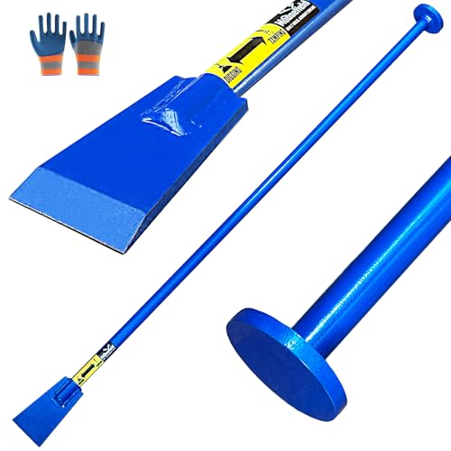 Moosefield 2-in-1 Post Hole Digging and Tamping Tool 48 Dig Bar with Spade Blade and Round Tamper Heavy-Duty Steel Fully Welded Fence Post Digger Landscaping & Gardening