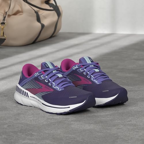 Brooks Women's Adrenaline GTS 22 Supportive Running Shoe - Navy/Yucca/Pink - 8.5 Medium