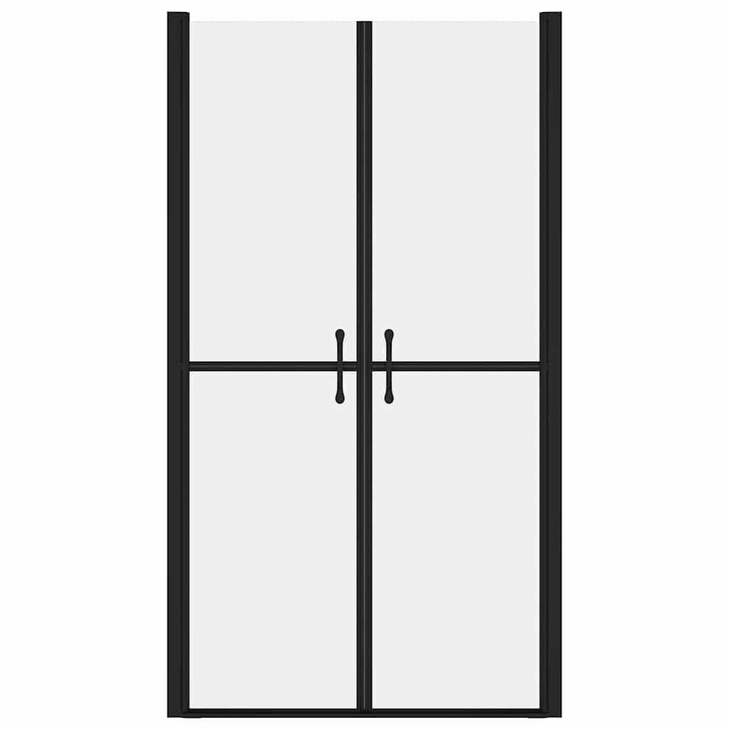 Porta doccia in vetro di sicurezza ESG opaco, 5 mm (73-76) x 190 cm, telaio in alluminio con maniglia, porta doccia a nicchia, per bagno, con guarnizione e cerniera