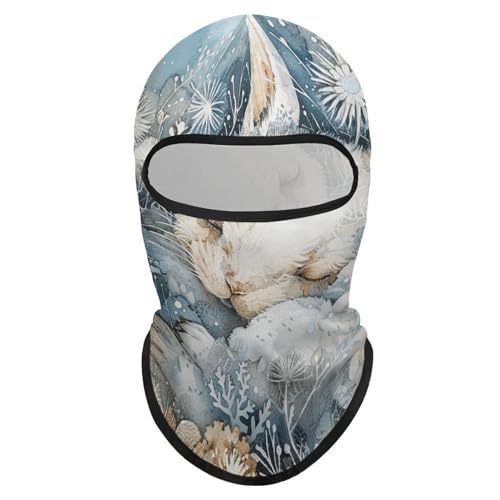 Balaclava para hombre y mujer, máscara para esquí y ciclismo, cubreboca completo con diseño de conejo dormido, 1 unidad miniatura 7