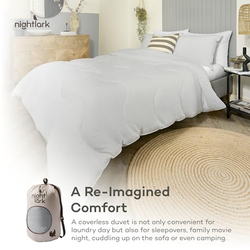 Night Lark Coverless Duvet and Pillowcase Set, Seersucker Collection – Coverless Duvet King Size 10.5 Tog with Advanced Smartfil® Fibre, Machine Washable, Hypoallergenic – Nordic Mist, King Bed Size - Image 6