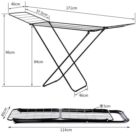 Clothes Drying Rack, Laundry Drying Rack with Adjustable Gullwing and Foldable for Easy Storage, Folding Clothes Drying Rack for Indoor and Outdoor Use