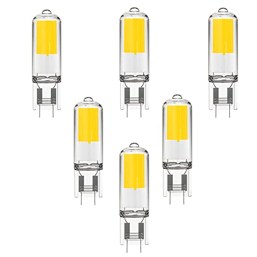 G4 LED Ampoule Dimmable 30W Ampoules Halogènes Équivalentes Ampoule LED G4 3W Économie 220V 200LM sans Scintillement Blanc Chaud 3000K pour Les Ampoules de Hotte,Cool White,6PCS Cover