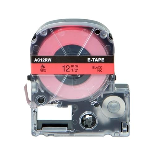 1PK ���x���e�[�v�ƌ݊����̂���v�����^�p�i SS12KW SS9KW SS18KW SS24KW ���{�� LW-300 LW-400 LW-600P LW-700 ���[�J�[�p(12mm Black on red)