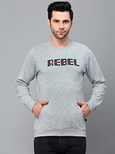 Image of Rigo Fleece Printed Round Neck Sweatshirt for Men | Full Sleeves Sweatshirt for Men | Casual Wear & Stylish Sweatshirts for Men