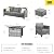 HOOOWOOO Outdoor Patio Furniture Set with Large Fire Pit Table,6 Piece Modern Wicker Couch Sofa Set with Ottoman, Outside All Weather Rattan Conversation Seating Set with Tilt Back(Dark Gray)
