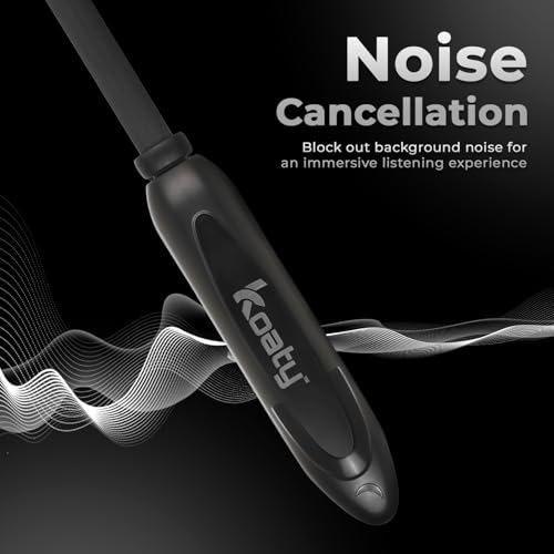 Image of Bluetooth Neckband Earphones with Mic | Crystal Clear Audio | Deep Bass, Noise Isolation, Magnetic Earbuds, Long Battery Life,Model Core NB101 for Sports & Workouts (Black)