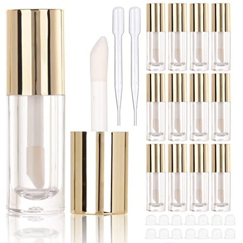 Cosidea 14Pcs Empty 6Ml Big Brush Chunky Lip Gloss Tubes For Diy Lip Gloss,Gold Large Doe Foot Wand Lipgloss Containers #TOP1