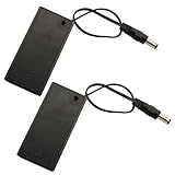 Tegg 2PCS 9V Battery Holder with ON/Off Switch and 5.5 x 2.1mm DC Plug Lead Wire for Arduino