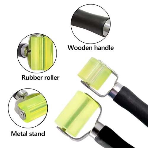 GisWell 2 Stück Andrückrolle Andrückwalze, 30mm & 50mm Silikon Andrückwalze Handdruck Roller, Auto Schallschutz Andruckrolle, für Kantenumleimer und zum Verschweißen