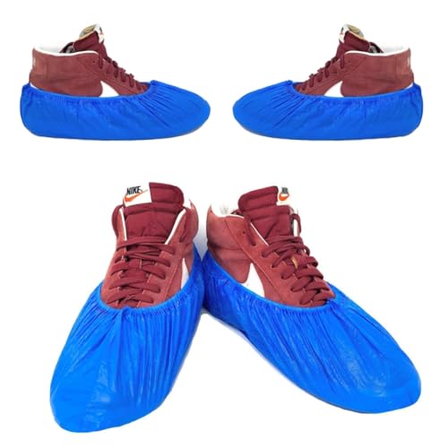 AQASKIN Cubrezapatos desechables resistentes (4 g.), Botas CPE desechables - EPI Equipo de protección personal - Limpieza de la casa - Jardinería 2000 piezas Azul