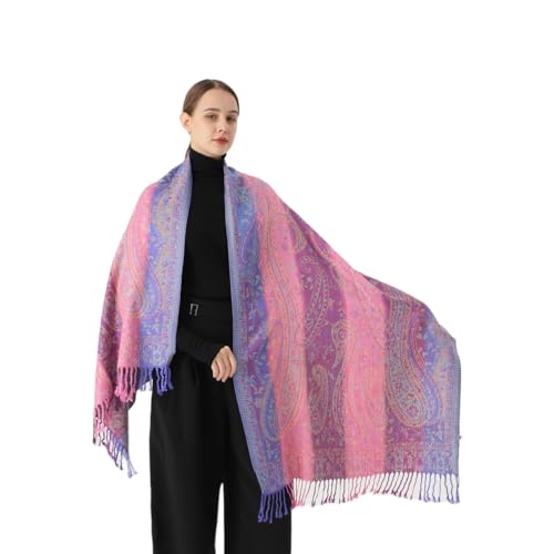 Pashmina Scarf for Women Rainbow Colorful Soft Lightweight Wedding Shawl Wrap