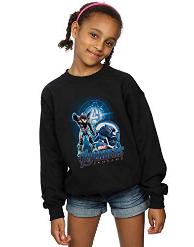 Marvel Girls Avengers Endgame War Machine Team Suit Sweatshirt Black 5-6 Years