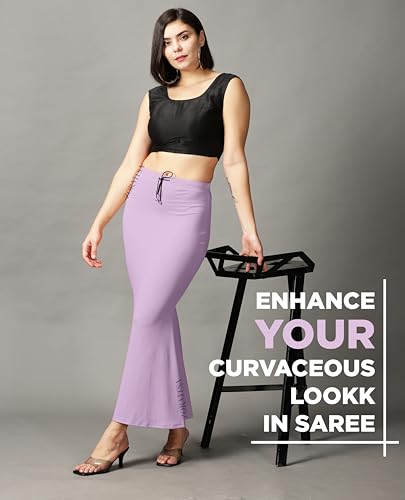 Image of ZORNITSA Cotton Lycra Saree Shapewear Petticoat for Women, Stretchable Saree Shaper Petticoat Inskirt, Shape wear Dress for Saree, Skirts