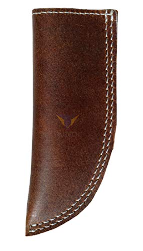 Tuzech Handmade Leather Hot Handle, Panhandle Potholder, Double Layered Stitched, Slides On/Off Easily Onto Metal Skillet Grips, Essential Cookware 5.5 X 2 Inches (Brown) #TOP5