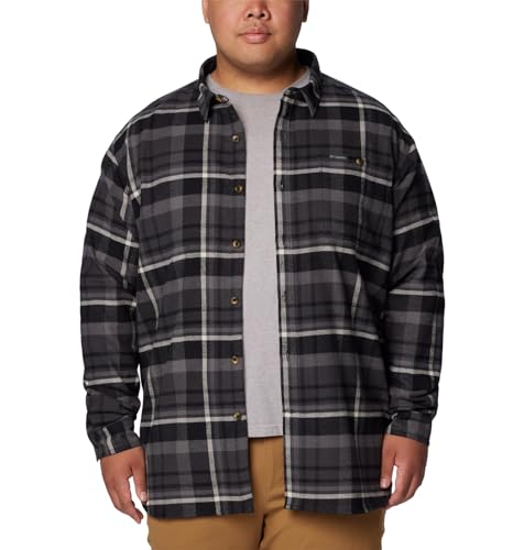 Columbia Men's Pitchstone Heavyweight Flannel II, Black Multi Plaid, 3X Tall - image 5