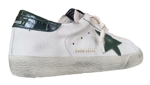 Golden Goose Scarpe Sneakers Uomo Vintage Super Star 10502 Bianco E Verde (Bianco-Verde, Sistema Taglie Calzature Eu, Adulto, Uomo, Numero, Media, 43) - 4