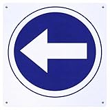 FERRETELIX® DIRECCION OBLIGATORIA 30x30 cm PVC Rígido | 4 Taladros | Cartel Interior/Exterior para Garaje, Comunidad y Parking