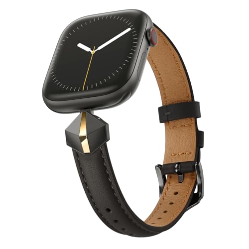 WFEAGL Slim Leather Band Compatible with Apple Watch for Women