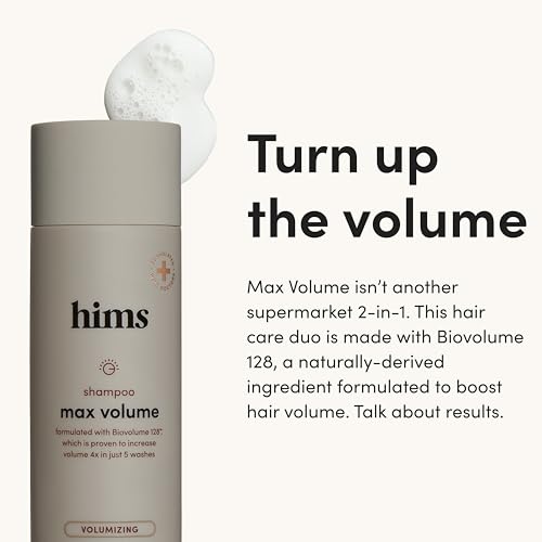 hims Max Volume Men's Shampoo & Conditioner Set - Volumizing Natural Shampoo and Conditioner for Men - Adds Volume, Shine & Bounce - Citrus Spice - 2 x 6.4 fl oz