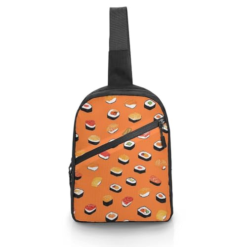 Japanese Sushi Chest Bag Foldable Crossbody Unisex Pack Travel Hiking Adjustable Shoulder Straps Sling Bags