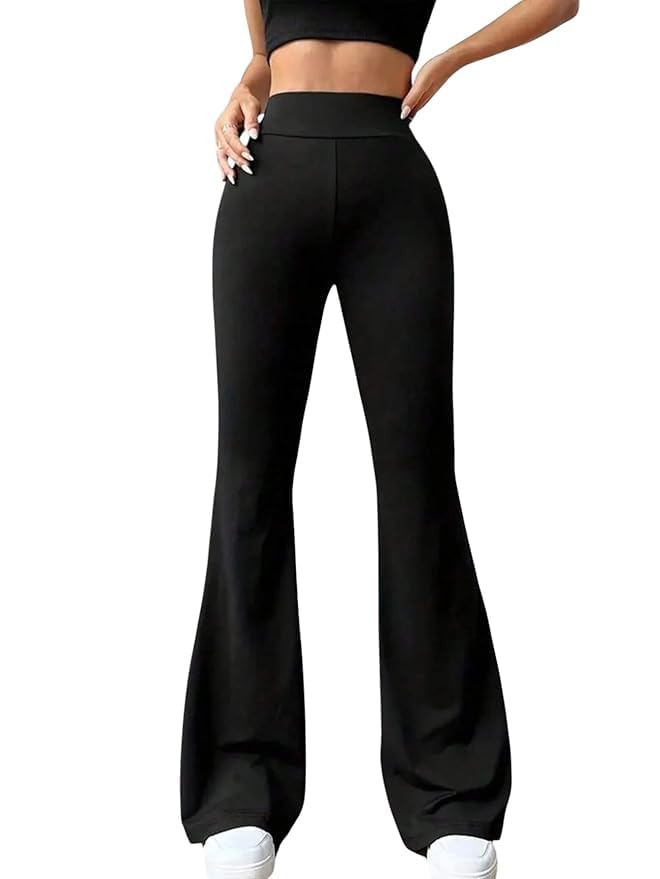 Women's High Waist Flared Yoga Pants | Bootcut Bell Bottom Leggings for Women | Stretchable Tummy Control Workout Gym Yoga Pants-picture-32