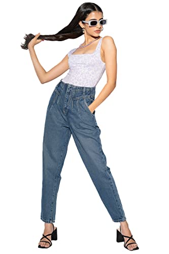 FREAKINS Womens Dark Darted Slouchy Jeans FREAKINS Womens Dark Darted Slouchy Jeans