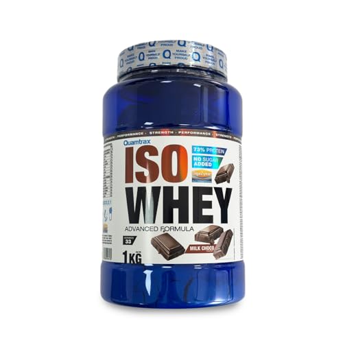 Quamtrax Nutrition - Iso Whey (Proteína de Suero de Leche Aislada) - 1 kg - Sabor Chocolate - Alto contenido proteico, rápida absorción y bajo en grasas