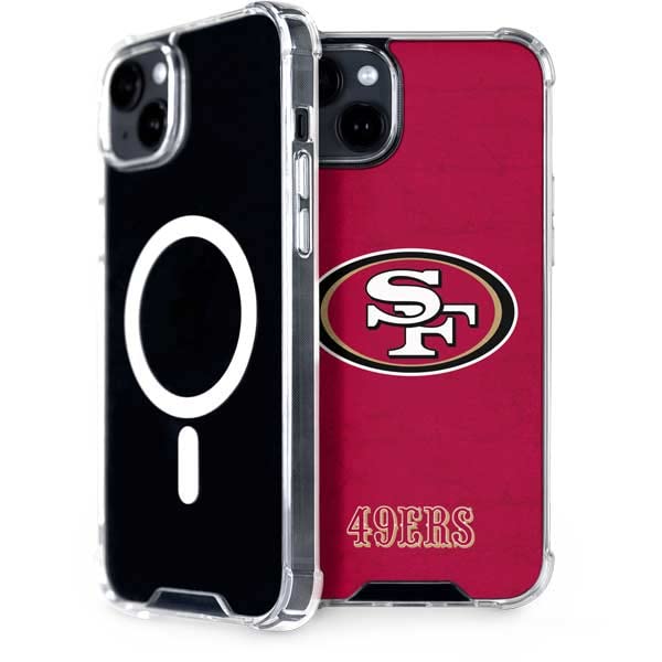 Skinit Phone Case Compatible with MagSafe iPhone 15 - Officially Licensed NFL San Francisco 49ers Distressed Design