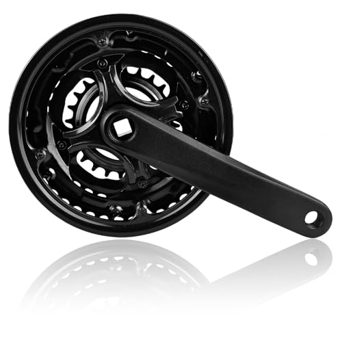 Sporgo Pédalier pour VTT 6/7/8 vitesses : pédalier avec bord de chaîne, manivelle de vélo pour 6/7/8 vitesses 170 mm 42-34-28 dents pour VTT VTT...