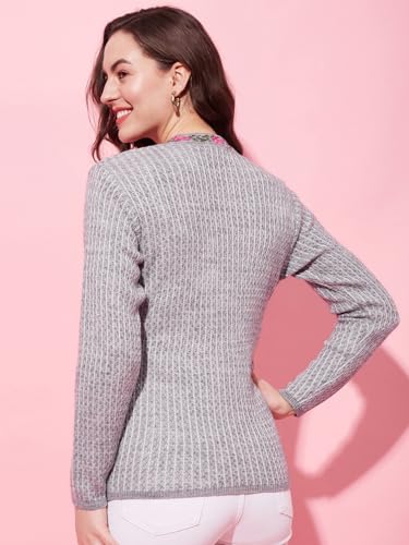 Image of Modeve Women V Neck Ethnic Sweater for Winter||Winterwear||