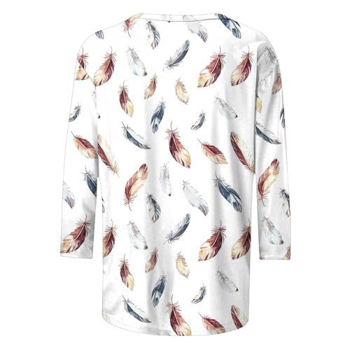 Womens Dressy Tops 3/4 Length Sleeve for Women Teacher Shirts Outfits Teachers Blouses Casual V Neck Tshirts Spring Summer 2026 White XL — view 5