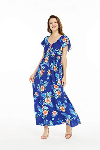 Image of Matchable Family Hawaiian Luau Men Women Girl Boy Clothes in Hibiscus Blue