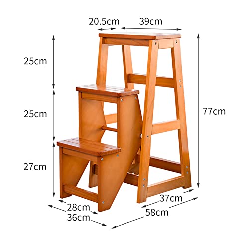 Escalera pequeña de tijera interior con taburete de doble propósito 3