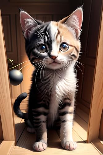 Idée Cadeau Créatif Adulte : Kit Broderie Diamant Chat Mignon 100x180 cm 5D
