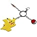 Pokemon Pikachu Rubber and Pokeball Thunder Metal Charm Keychain
