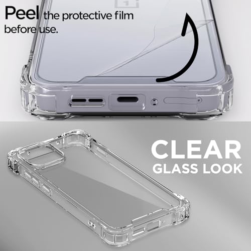 Image of Amazon Basics Back Cover for OnePlus 13s 5G PC + TPU Clear Transparent Raised Edges Shockproof Protective Phone Bumper Case(Transparent)