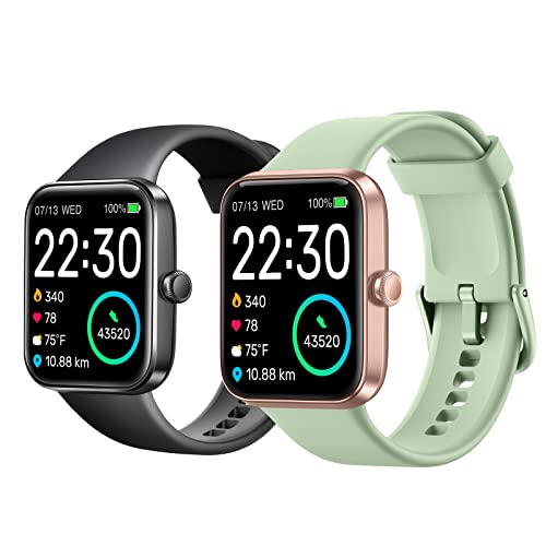 SKG Smart Watch, Fitness Tracker with 5ATM Swimming Waterproof, Health Monitor for Heart Rate, Blood Oxygen, Sleep, 1.7'' Touch Screen Bluetooth Smartwatch Fitness Watch for Android-iPhone iOS, V7